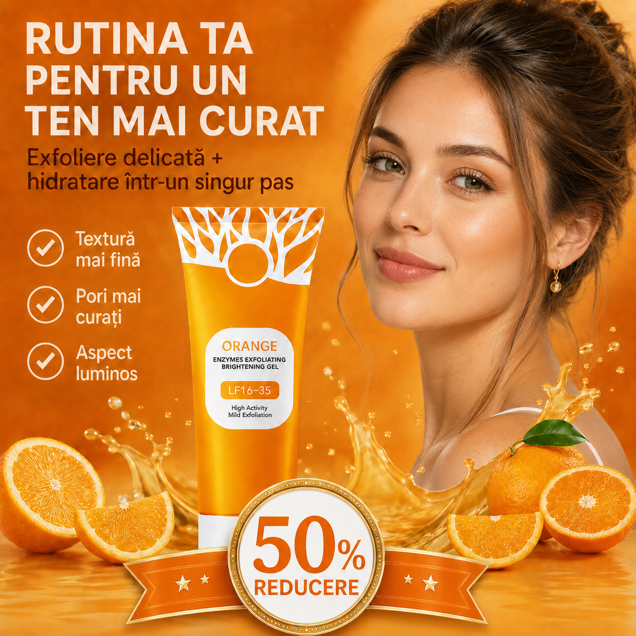 Gel Exfoliant cu Portocală