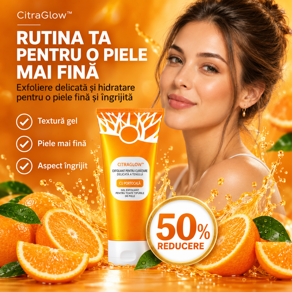 OrangeGlow™ – Gel cu Portocală pentru o piele mai fină